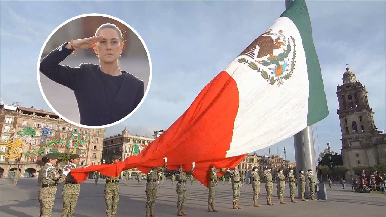 Claudia Sheinbaum en plena ceremonia para conmemorar a víctimas de los sismos del 19 de septiembre de 1985 y 2017