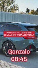 Vinicius y Militao llegaron a tiempo a entrenar por un minuto