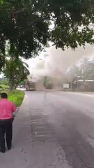 “Solo Dios nos salvó”: Pasajero relata cómo escapó de bus en llamas en Atlántida