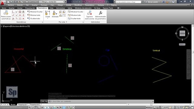 Autocad - 2/2 Restricciones paramétricas. Restricciones condicionales. Tutorial en español HD