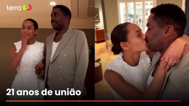 Lázaro Ramos faz casamento surpresa para Taís Araújo e compartilha reação da atriz