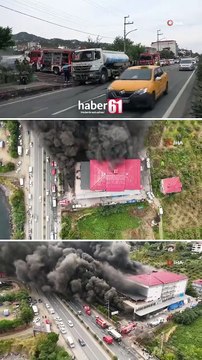 Trabzon’da alışveriş merkezi alev alev! Gece yangını büyük hasar bıraktı