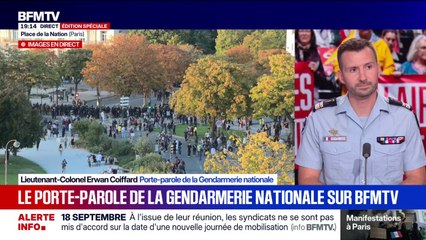 18 septembre: "Il n'y a pas eu autant de casse que se qu'on pouvait craindre et c'est une très bonne chose", souligne le lieutenant-colonel Erwan Coiffard, porte-parole de la Gendarmerie nationale