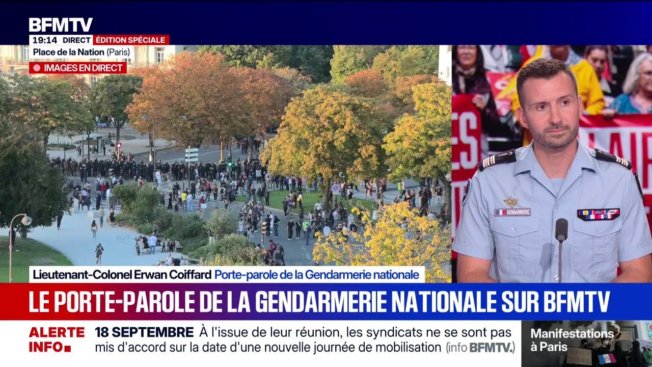 18 septembre: "Il n'y a pas eu autant de casse que se qu'on pouvait craindre et c'est une très bonne chose", souligne le lieutenant-colonel Erwan Coiffard, porte-parole de la Gendarmerie nationale