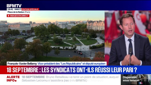 18 septembre: Les manifestants défilent derrière de fausses promesses , estime François-Xavier Bellamy, vice-président des Républicains