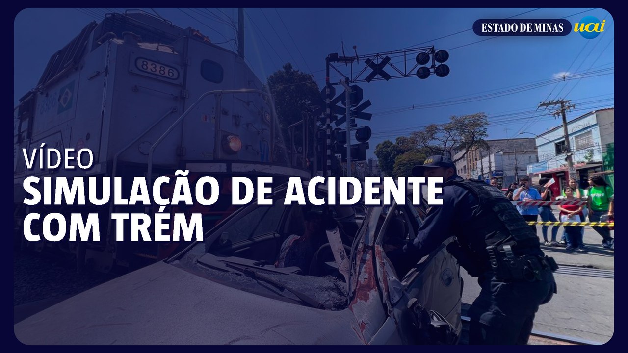 Simulação de acidente com trem