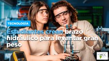 Estudiantes crean brazo hidráulico para levantar gran peso