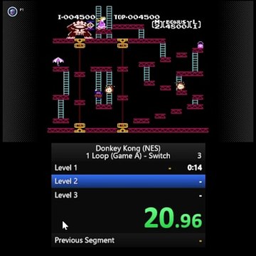 Donkey Kong NES Speedrun Game A 1 Loop in 1:13