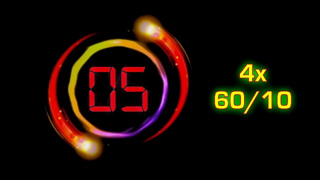 Workout Timer 4 X 60/10 seconds - Relógio Regressivo Treino