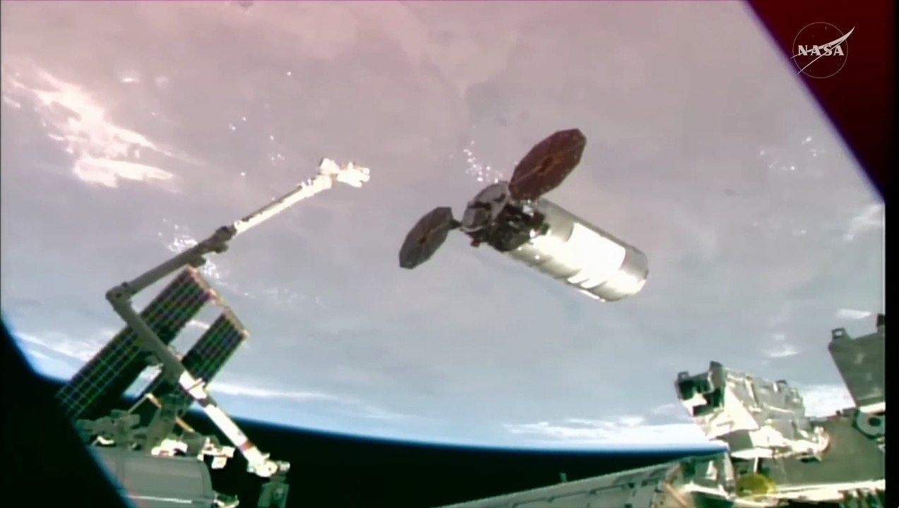 New Cygnus XL cargo ship captured by space station's robotic arm after thruster issue