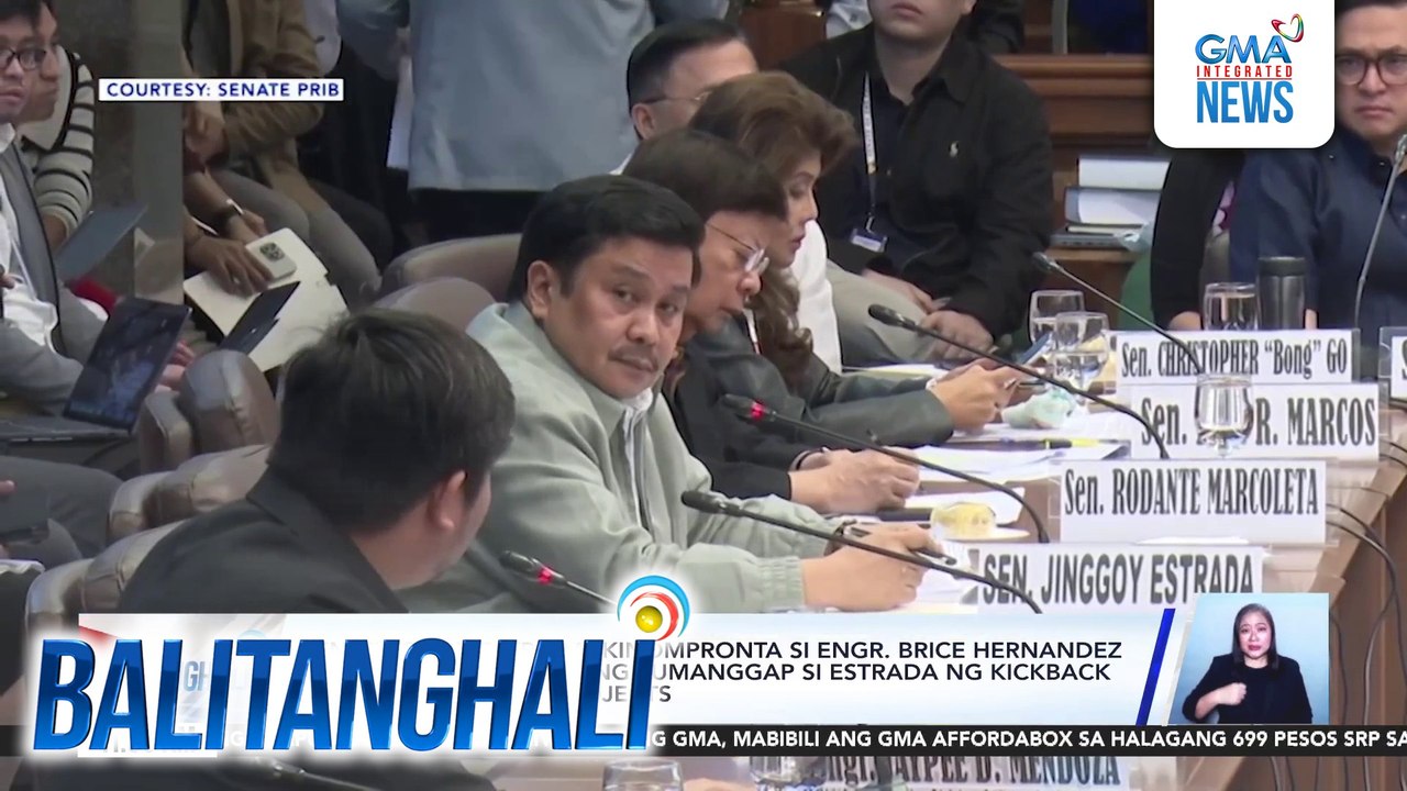 Sen. Jinggoy Estrada, kinompronta si Engr. Brice Hernandez kaugnay sa alegasyong tumanggap si Estrada ng kickback sa flood control projects | Balitanghali