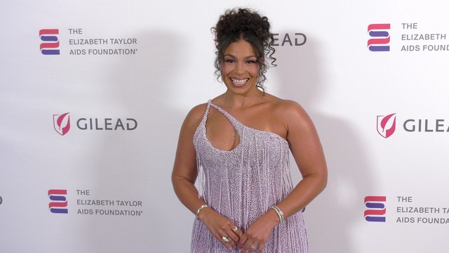 Jordin Sparks attends The Elizabeth Taylor Night of Compassion purple carpet