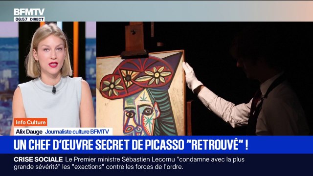 Un tableau retrouvé de Pablo Picasso, intitulé Buste de femme au chapeau à fleurs , dévoilé à Paris
