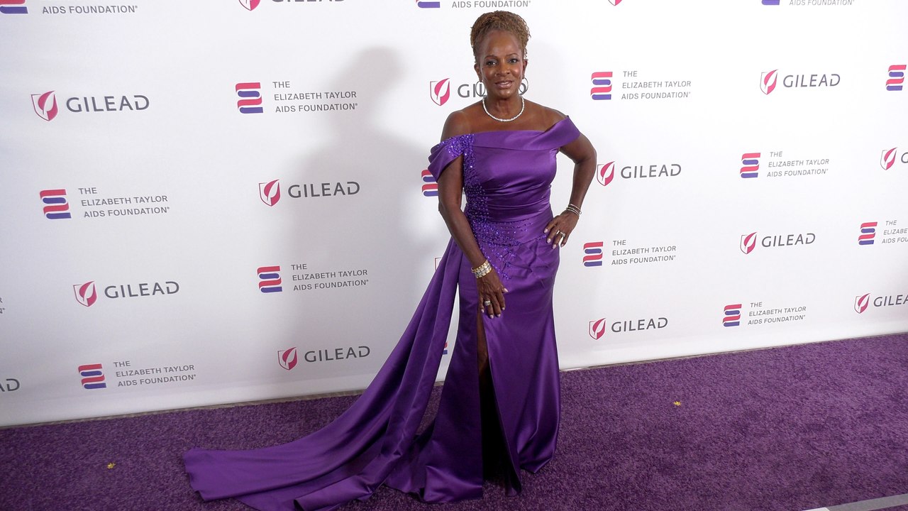 Vanessa Bell Calloway attends "The Elizabeth Taylor Night of Compassion" purple carpet