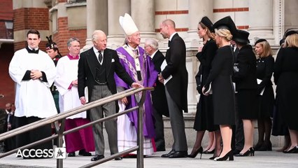 Kate Middleton Gives King Charles KISS & CURTSY At Duchess Of Kent's Funeral