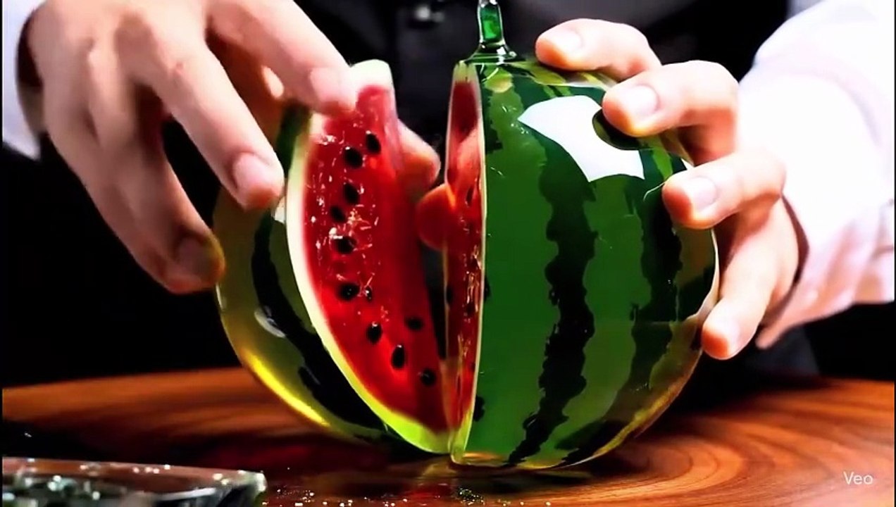Glass and Jelly Fruits Cut Open to Reveal Real Food Inside! GlassFruit• #JellyFruit#ai #apple