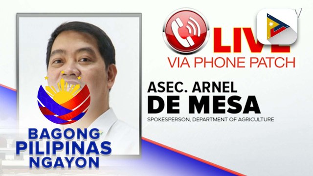 Panayam kay, Department of Agriculture Spokesperson, Asec. Arnel De Mesa ukol sa pag audit sa mga farm-to-market road project