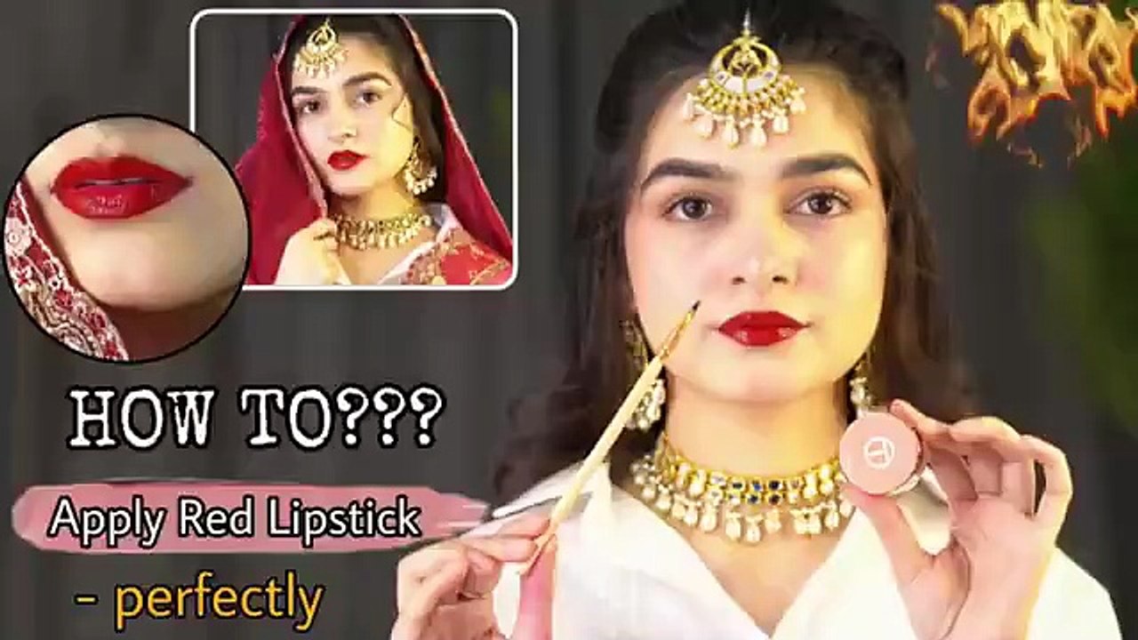 How To Apply Red Liquid Lipstick Perfectly - Tips & Tricks __ Affordable Price - Local Products