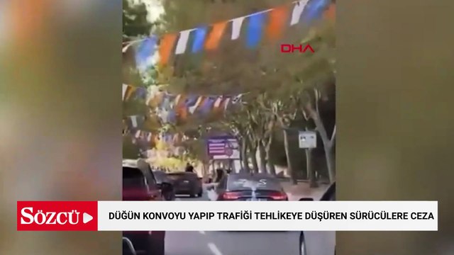 Düğün konvoyu yapıp trafiği tehlikeye düşüren 21 sürücüye 89 bin 747 lira ceza