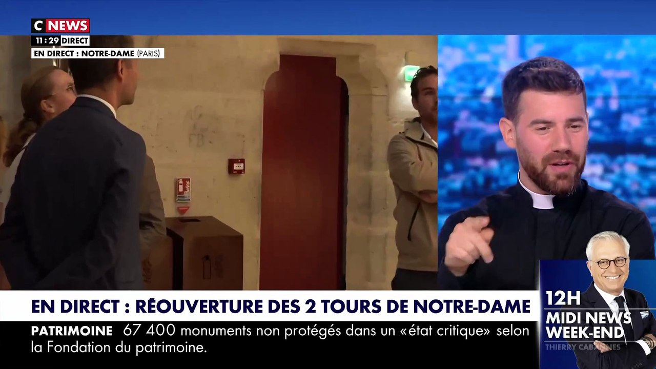 Le président Emmanuel Macron a inauguré ce matin les tours de la cathédrale Notre-Dame de Paris, qui ont été rénovées lors des travaux de restauration menées après l'incendie de 2019 - VIDEO