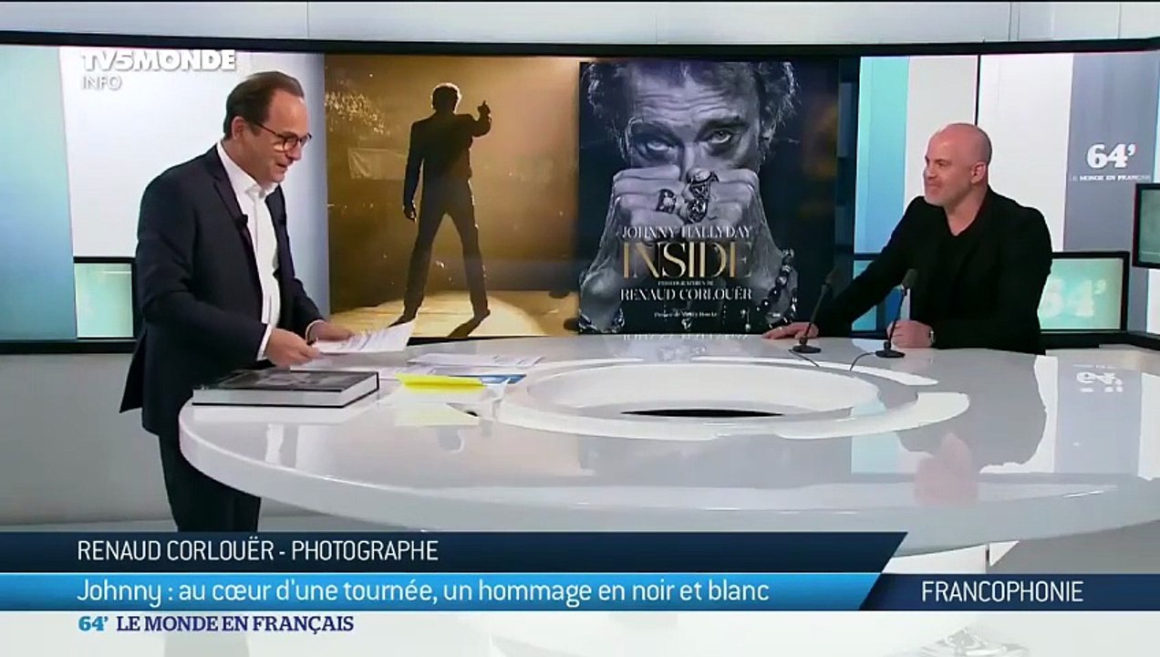 Johnny Hallyday – Renaud Corlouer évoque son livre | 64' Le Monde en Français (TV5 Monde, 01.12.2018)