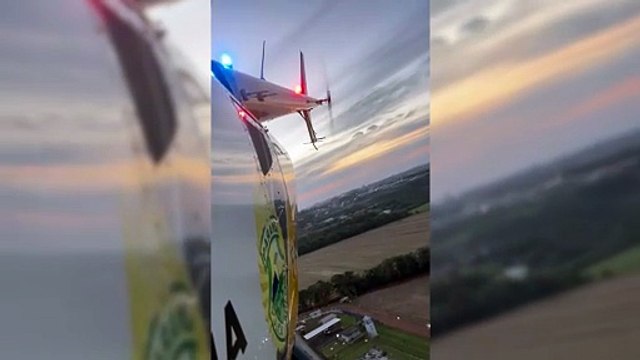 Helicóptero Falcão registra imagens aéreas durante operação na Penitenciária de Cascavel