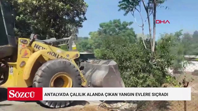 Antalya'da çalılık alanda çıkan yangın evlere sıçradı