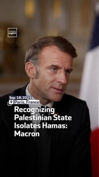 Recognizing Palestinian State Isolates Hamas: Macron