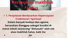 Fenomena kerasukan makhluk halus dan penjelasan nya