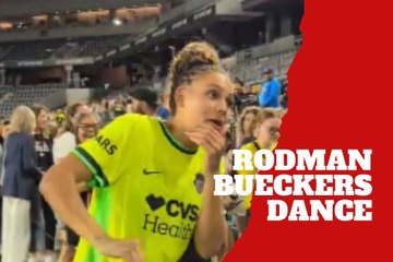 Trinity Rodman greets Paige Bueckers with dance during unforgettable postgame moment