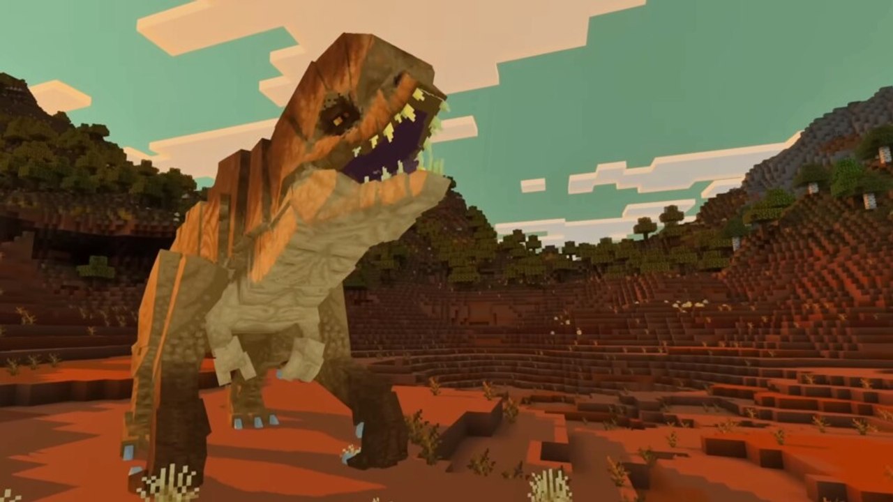 Was macht der t-rex in meinem minecraft? jurassic world bevölkert die steinewelt mit dinos