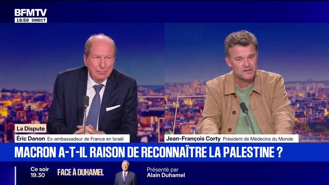 Reconnaissance de la Palestine: "Cela ne vient pas à un bon moment", estime Éric Danon, ancien ambassadeur de France en Israël