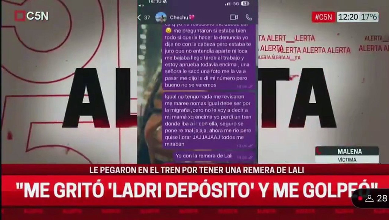 Joven denunció que fue golpeada en el tren por llevar una remera de Lali Espósito