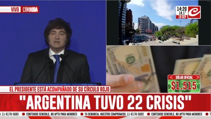 Javier Milei, habla desde Córdoba: "Los cambios siempre generan resistencia"