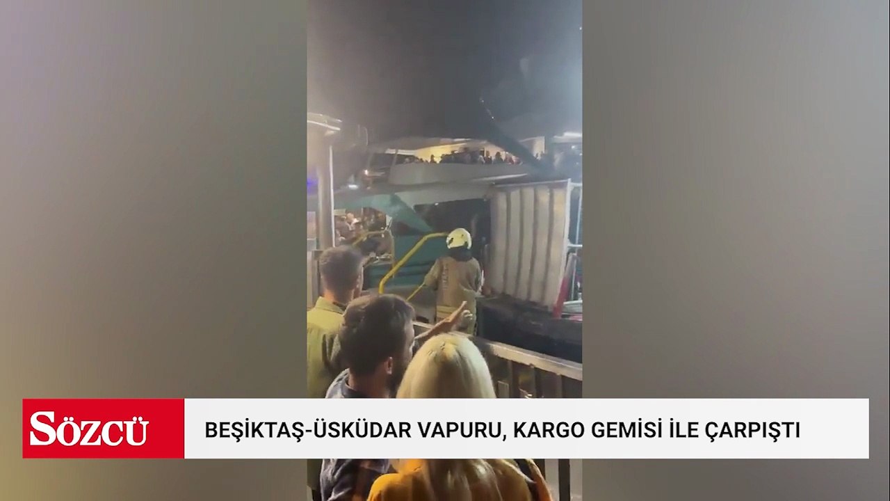 Beşiktaş - Üsküdar motoru, kargo gemisi ile çarpıştı