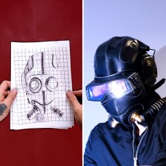 Leather welding helmet. Incredible masterpiece for a stylish welder