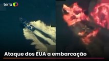 Trump divulga vídeo de ataque a embarcação que diz ser de 'organização terrorista'