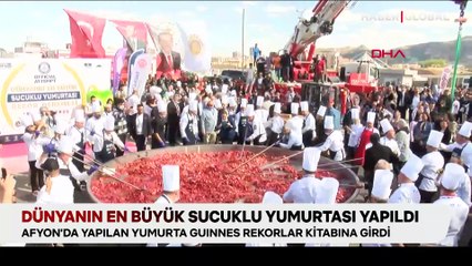 Dünyanın en büyük sucuklu yumurtası yapıldı!