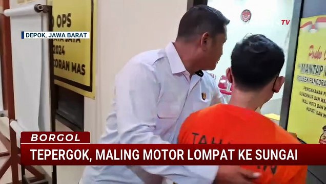 Panik Kepergok Warga, Pencuri Motor di Depok Lompat ke Sungai | BORGOL
