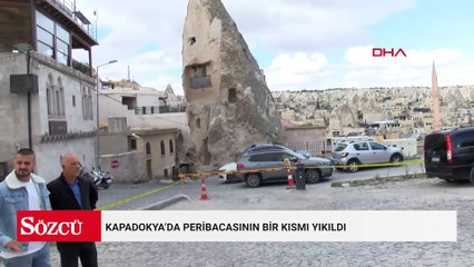Kapadokya’da peribacasının bir kısmı yıkıldı