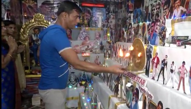 Rajinikanth superfan sets up kolu of superstar’s iconic characters at Rajini temple