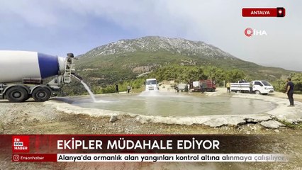Antalya Alanya'da ormanlık alan yangınları kontrol altına alınmaya çalışılıyor