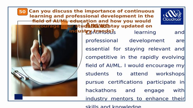 Top 10 AI ML Educator Interview Questions and Expert Answers for Teaching Artificial Intelligence Careers | Part 5