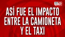 Tremendo accidente en Monserrat: así fue el choque entre la camioneta y el taxi