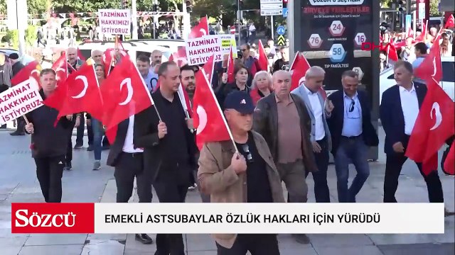 Emekli astsubaylar özlük hakları için yürüdü