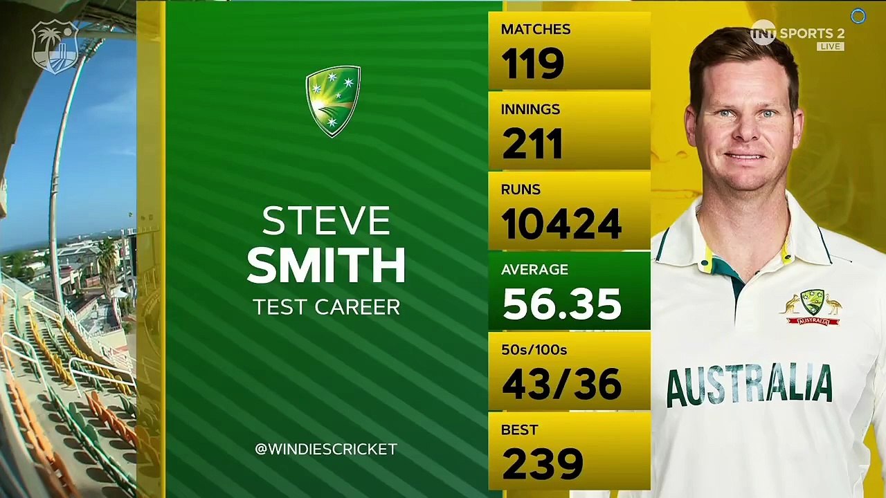 Steve Smith 48(66) vs WI on a minefield of a pitch