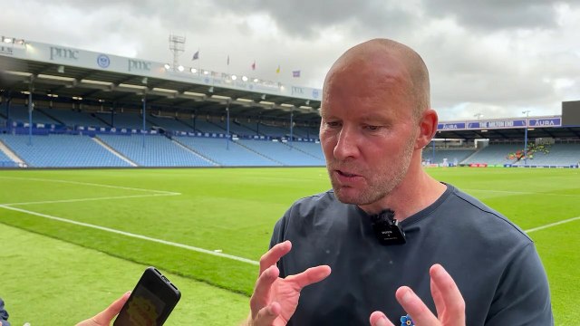 Sheffield Wednesday boss Henrik Pedersen reacts to Sheffield Wednesday’s win at Portsmouth