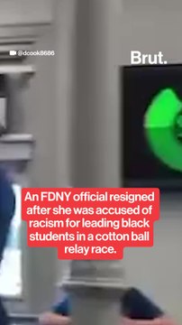 FDNY official accused of racism for having Black students participate in a cotton ball relay race.