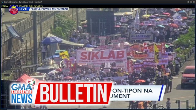 Mga raliyista, nagtitipon-tipon na sa People Power Monument | GMA Integrated News Bulletin