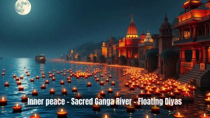 Inner peace - Sacred Ganga River - Floating Diyas